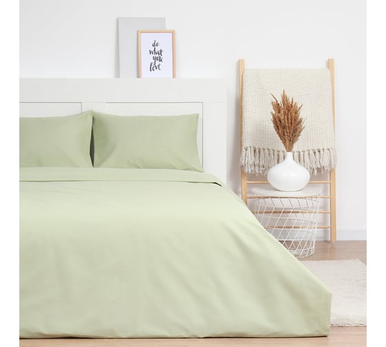Комплект постельного белья LoveLife дуэт Young grass 143х215см-2шт, 225х240см, 50х70см-2шт100% хлопок, сатин125г/м² 10366236