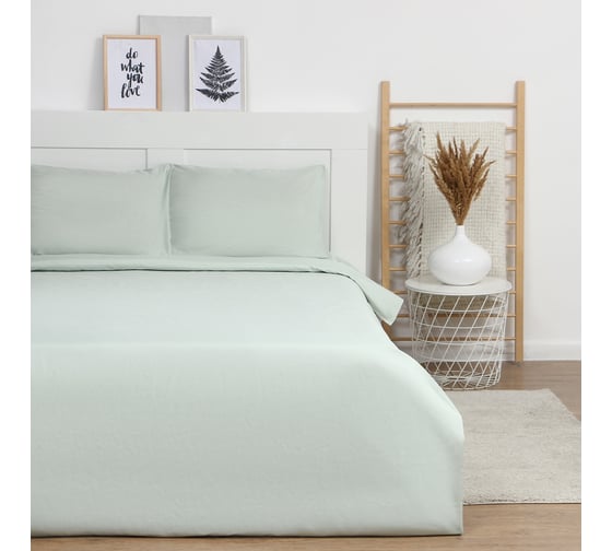 Комплект постельного белья LoveLife 1,5 спальный, Green tea 150х215 см, 150х225 см, 50х70±3 см-2шт, микрофибра 85гр 9444918 1