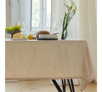 Скатерть Этель ECO, цвет молочный, 136x180 см, 70% хл, 30% лен, 190 г/м2 9631134