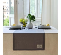 Дорожка Этель ECO, цвет серый, 40x136 см, 70% хл, 30% лен, 190 г/м2 9631123