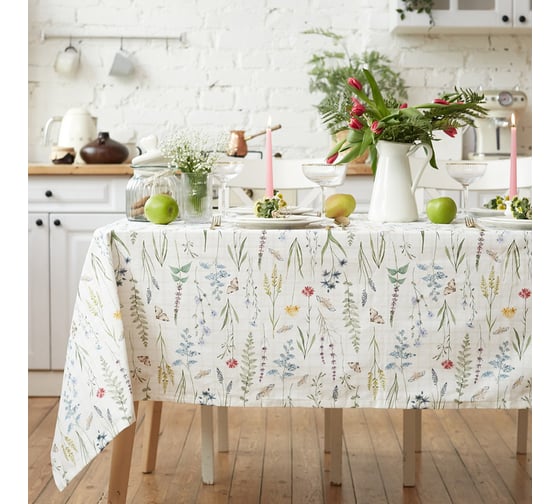 Скатерть Этель Wild flowers 149x110см, 100% хл, репс 210 г/м2 10226809