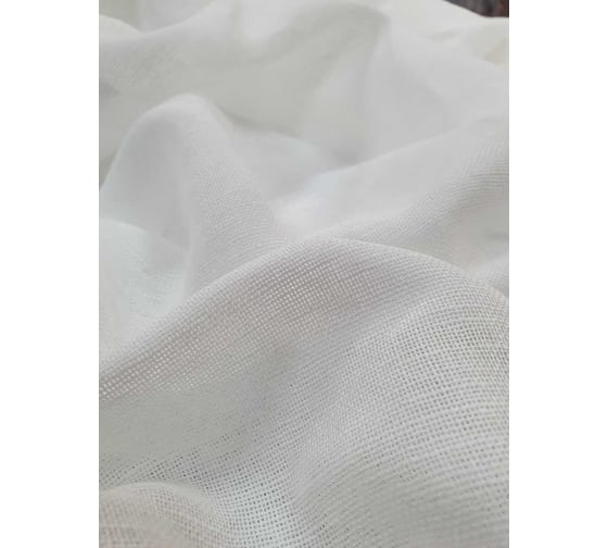 Тюль полуЛен натуральный, ШхВ - 145x300см, белый Костромской текстиль 00-00804468