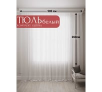 Тюль Вуаль Авиньон, ширина 500см высота 260см, белый Костромской текстиль 00-00804351