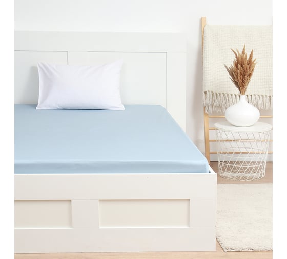 Простыня на резинке LoveLife Celestial blue 160х200+25 см, сатин, 125г/м² 10366265