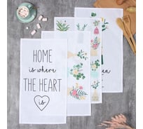 Набор кухонных полотенец Доляна Garden life 35x60см-4шт, 100% хл 10157692
