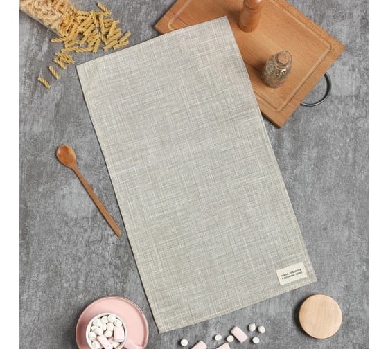 Полотенце Доляна Душевная кухня 33x60 см, 50% хл, 50% пэ, рогожка 158 г/м2 9462709 1