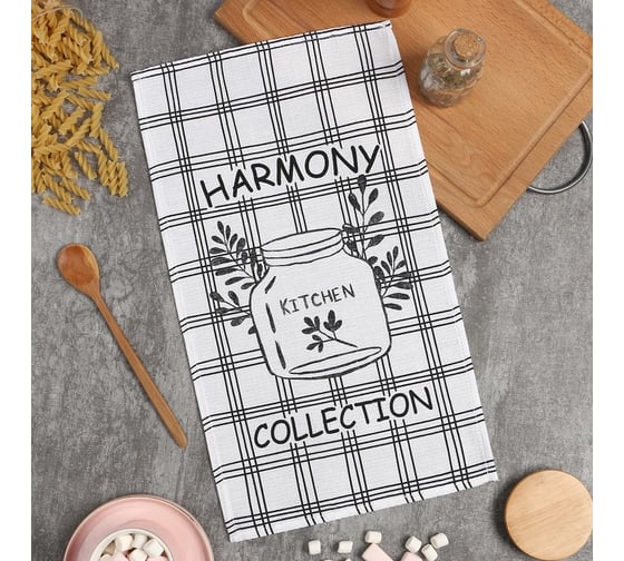 Полотенце Доляна Гармония 28x46 см, 100% хл, вафля 160 г/м2 9485535 1