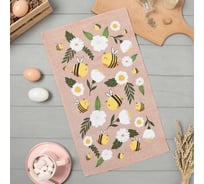 Полотенце кухонное Доляна Bee 28x46 см, рогожка, 100% хл, 160г/м2 10202615