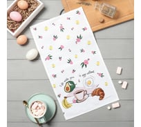 Полотенце кухонное Доляна Life with you 28x46 см, рогожка, 100% хл, 160г/м2 10202619