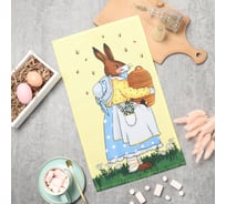 Полотенце кухонное Доляна Зайка 28x46 см, рогожка, 100% хл, 160г/м2 10202616
