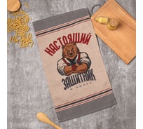 Полотенце кухонное Доляна Настоящий защитник 35x60 см, рогожка, 100% хл, 160г/м2 10221835