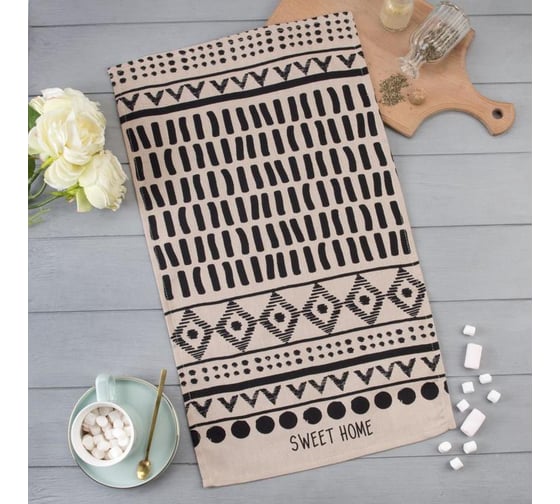 Полотенце кухонное Доляна SWEET HOME 35x60 см, 100% хл, 160г/м2 5423100 1