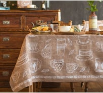 Скатерть Доляна Cup of tea 110x144 см, 100% хлопок, 164 г/м2 4682765