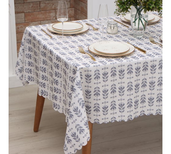 Скатерть Доляна Аir flowers 145х180 см, 100% п/э 10261471