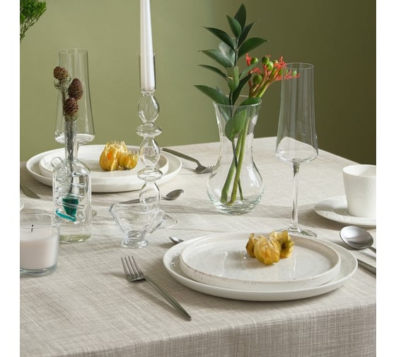 Скатерть Доляна Душевная кухня 146x220 см, 50% хл, 50% пэ, рогожка 158 г/м2 9462707