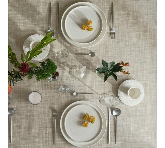 Скатерть Доляна Душевная кухня 146x220 см, 50% хл, 50% пэ, рогожка 158 г/м2 9462707