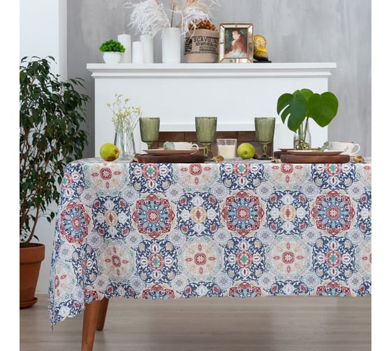 Скатерть Доляна Узоры 145х180 см, 100% п/э 7797382 1