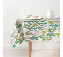 Скатерть Доляна Кактусы 145х250 см, 100% п/э 3923330