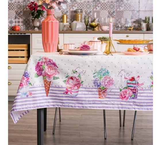 Скатерть Этель Сладости 180x147 см, 100% хл, репс 210 гр/м2 4017245 1