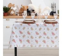 Скатерть Доляна Roses on linen 146x220 см, 100% хл, рогожка 164 г/м2 9149323