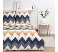Комплект постельного белья Экономь и Я евро Зигзаги(вид2) 200х215см, 200х215см, 70х70см-2 шт, полисатин, 80 г/м² 10132895