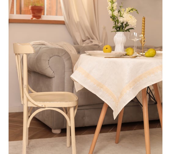 Скатерть Этель Кitchen linen 90x90 см, 100% лен 240 г/м2 10300799 1