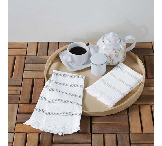 Набор кухонных полотенец Arya Home 40x60 2 предмета Linen белый 8680943111937