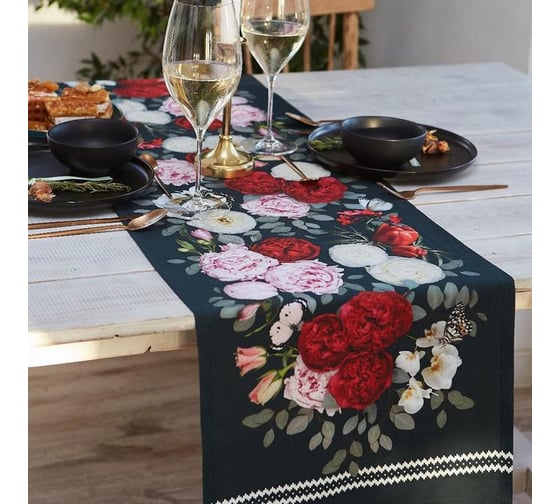 Дорожка Этель Flowers 40х146 см, 100% хлопок, саржа 190 г/м2 4645800 1