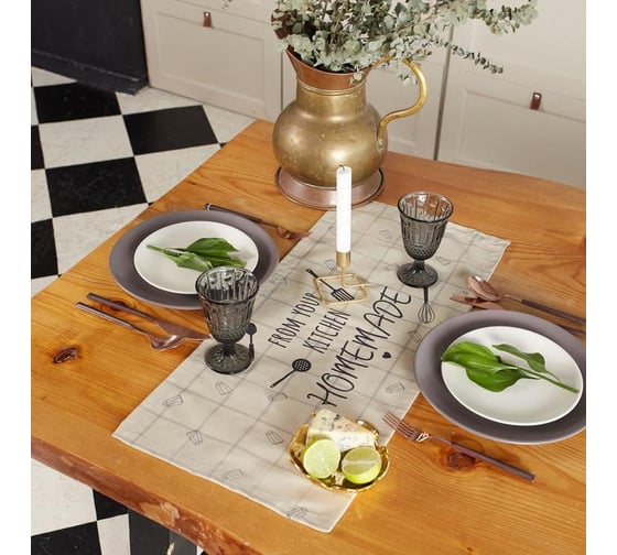 Дорожка Этель Homemade 30х70 см, 100% хлопок, саржа 190 г/м2 5423059 1