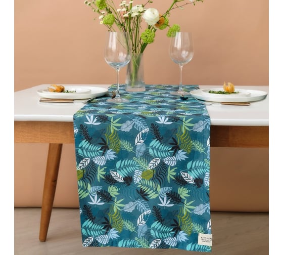 Дорожка Этель Папоротник 40x149 см, 80% хл, 20% пэ, сатин 110 г/м2 9596560 1