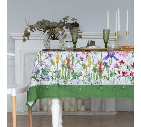 Скатерть Этель Луговые цветы 180x150 см, 100 % хл, саржа 190 гр/м2 4354866 1
