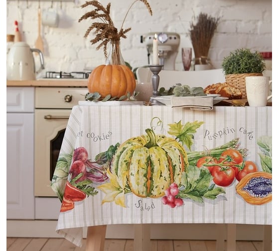 Скатерть Этель Vegetable 180x147 см, 100% хлопок, репс 210 г/м2 4645873 1