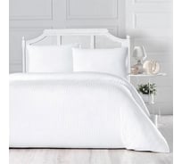 Постельное белье Arya Home из сатина 2 спальное 200x220 Otel белый 8680943108470