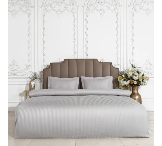 Постельное белье Arya Home 2 спальное 200x220 Otel серый 8680943098177