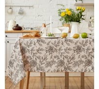 Скатерть Этель Black flowers 149x250см, 100% хл, саржа 190 г/м2 10283363
