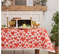 Скатерть Этель Red hearts 149x220см, 100% хл, саржа 190 г/м2 5376646