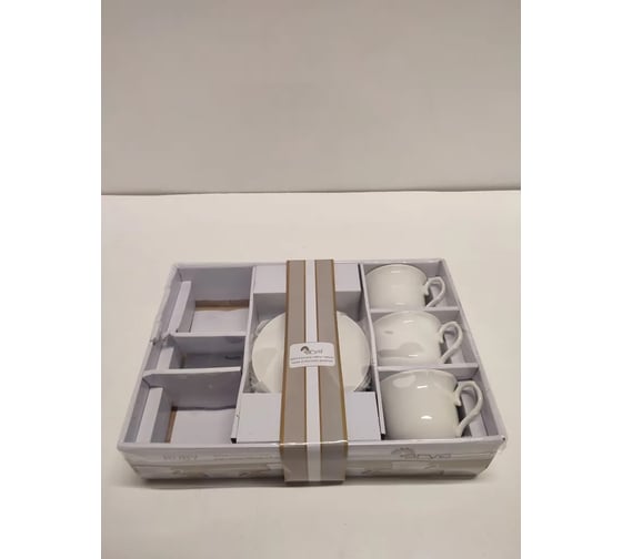 Чайный набор Arya Home Exclusive из костяного фарфора, 250 мл 12 предметов Ruby 8680943214423