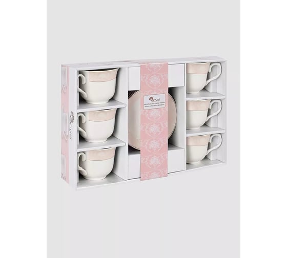 Чайный набор Arya Home Arya Exclusive из костяного фарфора, 250 мл 12 предметов Pearl 8680943214409