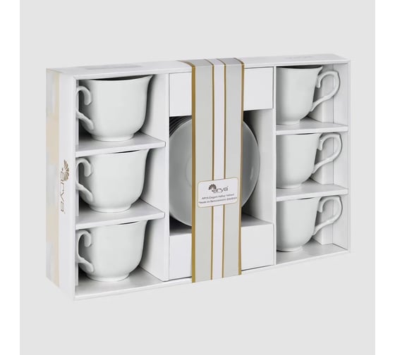 Чайный набор Arya Home Arya Elegant из фарфора, 250 мл 12 предметов Nora 8680943214416