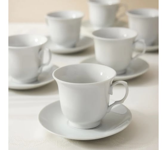 Чайный набор Arya Home Arya Elegant из фарфора, 250 мл 12 предметов Nora 8680943214416