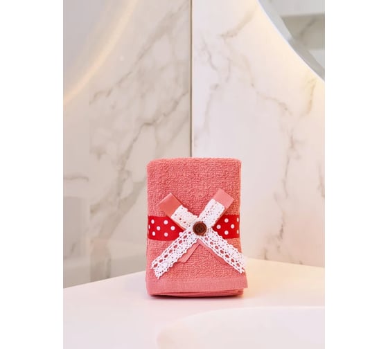 Полотенце Arya Home с лентой 6 шт Button кирпичный 8680943086297