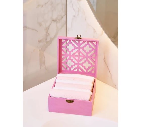 Подарочное полотенце Arya Home 30x30 6 предметов Case Pink белый, розовый 8680943098122