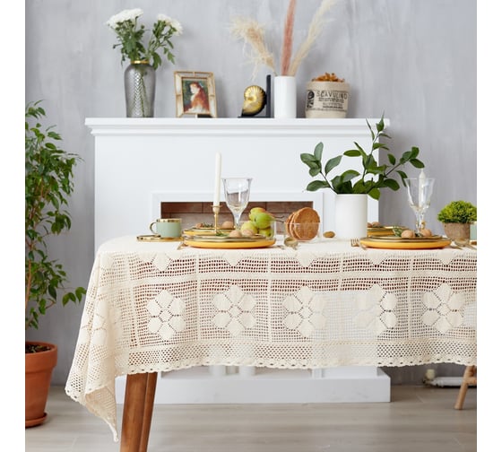 Скатерть Этель Ажур 85х85 см, 100% п/э 7448975 1