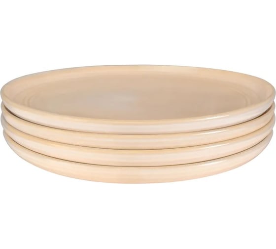 Глиняный набор персональных тарелок Arya Home Stoneware 4 предмета 270x29x194 мм желтый 8680943230003
