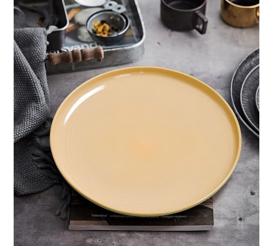Глиняный набор персональных тарелок Arya Home Stoneware 4 предмета 270x29x194 мм желтый 8680943230003