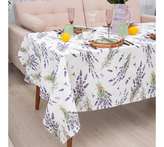 Скатерть Этель Lavender 149x110 см, 100% хл, саржа 190 г/м2 7560441