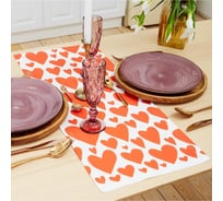 Дорожка на стол Этель Red hearts 30x70см, 100% хл, саржа 190 г/м2 5376648
