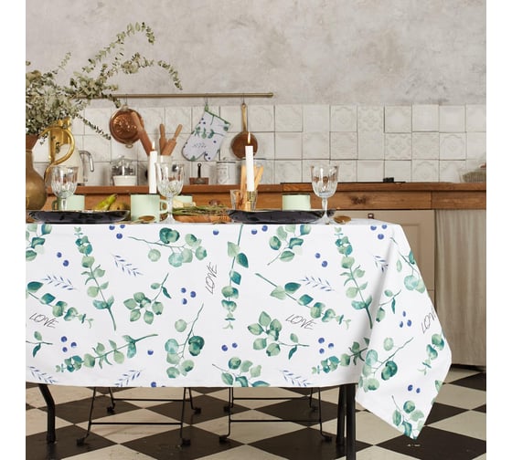 Скатерть Этель Eucalyptus 146x110см, 100% хл, саржа 190 гр/м2 5511229