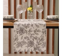 Дорожка на стол Этель Black flowers 40x149см, 100% хл, саржа 190 г/м2 10283364