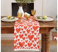 Дорожка на стол Этель Red hearts 40x149см, 100% хл, саржа 190 г/м2 5376647